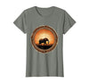 Mademark Elephant Silhouette Glowing Safari Sunset T-Shirt - Women - size chart