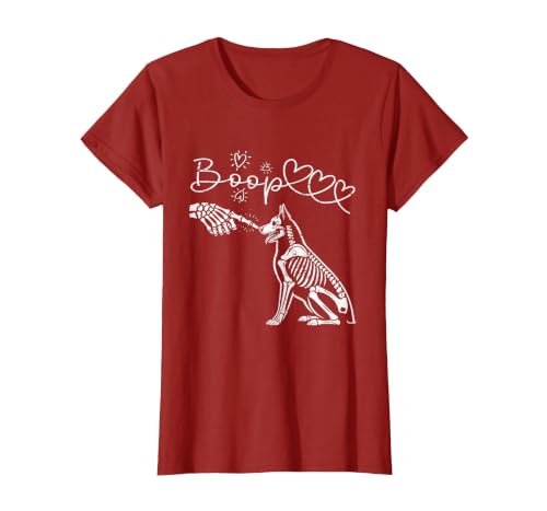 Skeleton Hand Dog Boop - German Shepherd Lovers Skeleton Hand Touch Nose German Shepherds Boop Dog Halloween T-Shirt - size