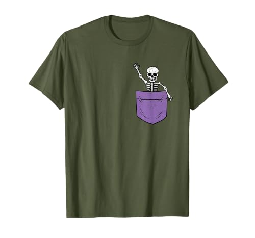 Halloween Shirts Skeleton Costume Men Women Kids Skeleton Pocket Halloween Costume Funny Skull Character T-Shirt - size chart