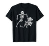Funny Yorkie Halloween Dog Meme Shirts Funny Yorkie with Skeleton Bone Halloween Dog Lover T-Shirt - size chart