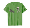 Pitbull Halloween Costume Funny Pitbull Skeleton Hand Halloween T-Shirt - size chart