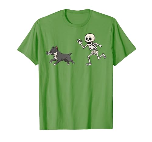 Pitbull Halloween Costume Funny Pitbull Skeleton Hand Halloween T-Shirt - size chart