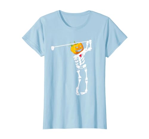 Funny Skeleton Golf Halloween Costume Golf Skeleton Pumpkin Halloween Shirt T-Shirt - size chart