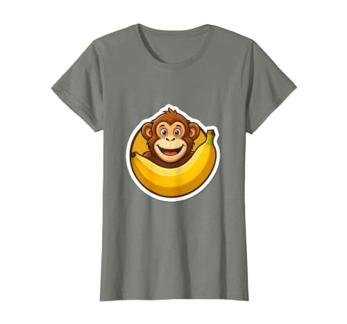 Mademark Monkey Eating Oversized Banana Slice Graphic T-Shirt - Women - size chart