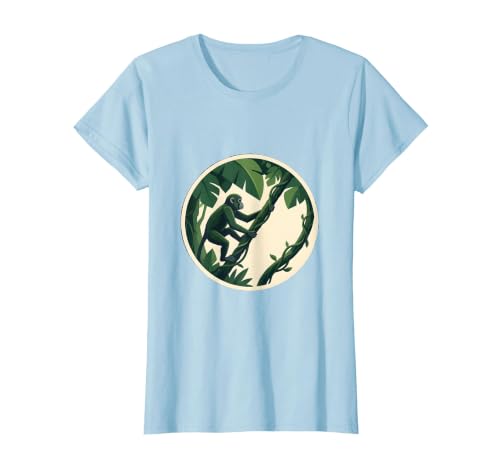 Mademark Monkey Hanging From Jungle Vine Illustration T-Shirt - Women - size chart