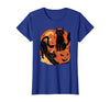 Halloween scary black cat Vintage Scary Halloween Black Cats and Pumpkin T-Shirt - size chart