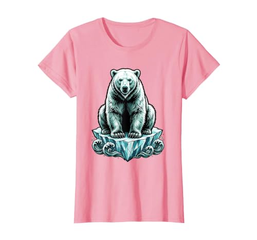Mademark Polar Bear Lone Ice Floe Arctic Drift Illustration T-Shirt - size chart