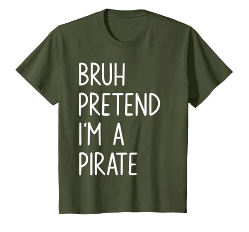 Lazy Halloween DIY Bruh Pretend I'm A Pirate Bruh Pretend I'm A Pirate Matching Costume Halloween Funny T-Shirt - size chart
