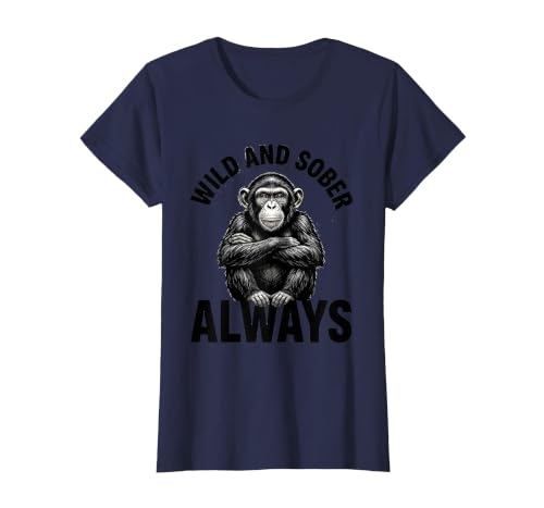Mademark Wild and Sober Always Funny Monkey Design T-Shirt - Women - size chart