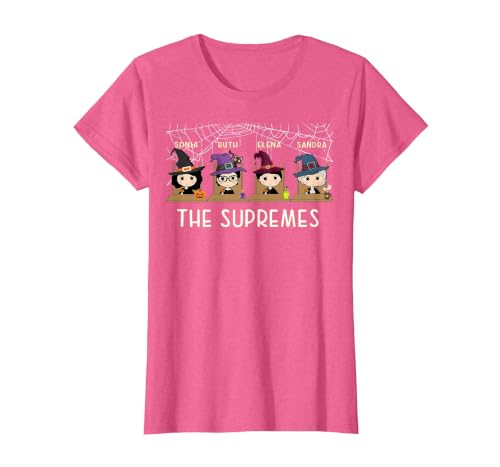 RBG Supremes Court cute gift THE SUPREMES Halloween Cute Woman Supreme Court Justices RBG T-Shirt - size chart