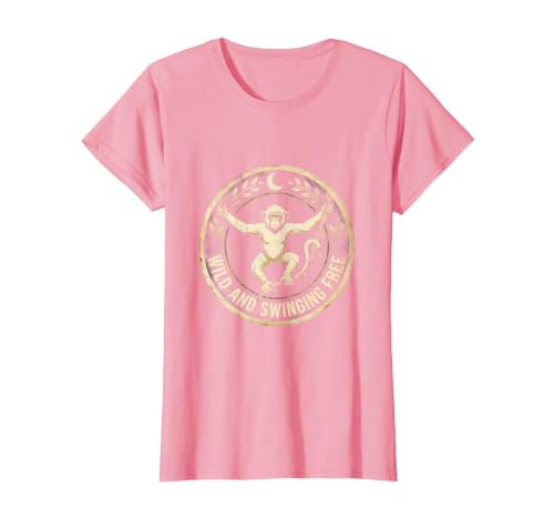Mademark Wild and Swinging Free Monkey Graphic Design T-Shirt - Women - size chart