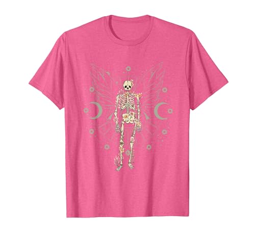 Y2K Grudge Core Mystical Celestial Halloween NS Fairy Grunge Fairycore Aesthetic Butterfly Skeleton Gothic T-Shirt - size