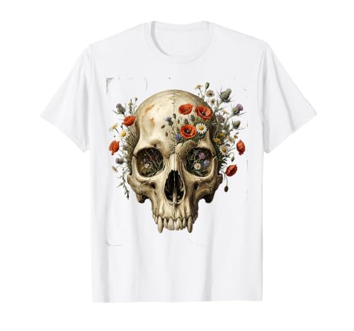 Mademark Elephant Skull Wildflower Bloom Graphic T-Shirt - Men - size chart