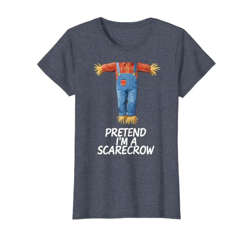 Humor Scarecrow Halloween Tees Pretend I'm A Scarecrow Halloween Costume T-Shirt - size chart