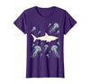 Mademark Shark Swimming Through a Jellyfish Field T-Shirt - size chart