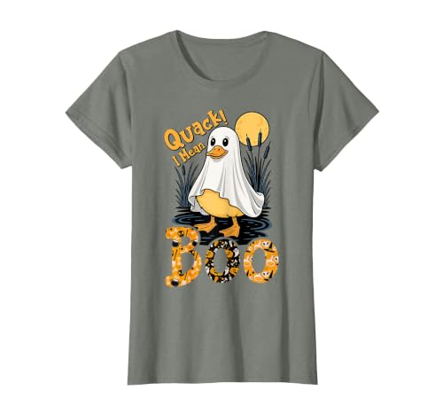 Duck Halloween Gifts Co. Quack I Mean Boo Duck Trick or Treat Spooky Halloween Party T-Shirt - size chart