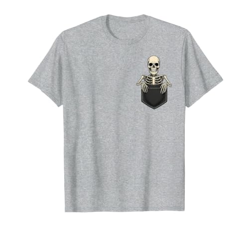 Funny Pocket Skeleton Halloween T Shirt For Men Funny Skeleton in The Pocket Halloween Kids Teens Adults T-Shirt - size chart