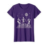 Sollomio Skeletons Dancing at The Club with a Disco Ball Halloween T-Shirt - size chart