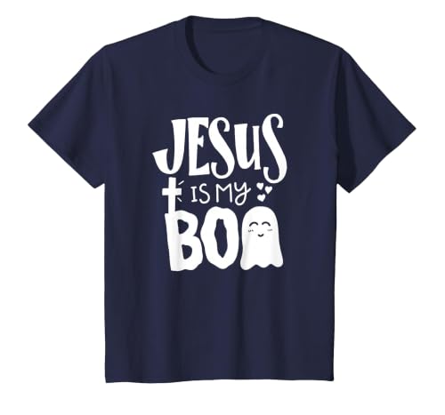 Jesus is My Boo - Funny Christian Halloween Quote Humor T-Shirt - size chart