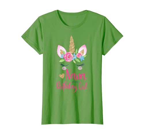 Unicorn Birthday Girl Family Shirts Unicorn Nana of The Birthday Girl Shirt Matching Party Tee T-Shirt - size chart