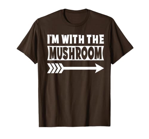 Funny Lazy & Easy Halloween Couple Costume Tee I'm with The Mushroom Halloween Costume Mushroom Halloween T-Shirt - size
