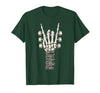 Rock and Wear Gifts Men Women Kids Skeleton Guitar Hand Rock On Guitarist Rock Band Music T-Shirt - size chart