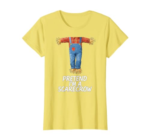 Humor Scarecrow Halloween Tees Pretend I'm A Scarecrow Halloween Costume T-Shirt - size chart