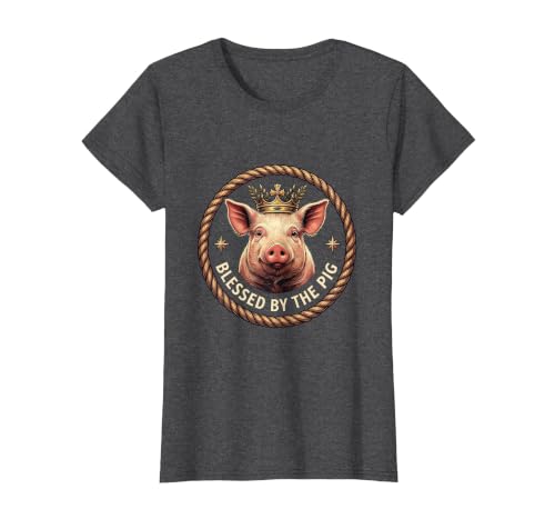 Mademark Blessed by the Pig Funny Farm Animal Design T-Shirt - size chart