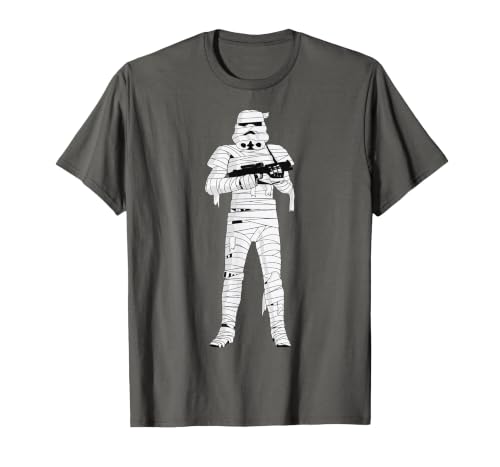 Star Wars Halloween Stormtrooper Mummy Wraps T-Shirt - size chart