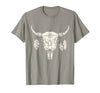 Buffalo Animals Gift Idea Bison Buffalo Skull Animal Design T-Shirt - size chart