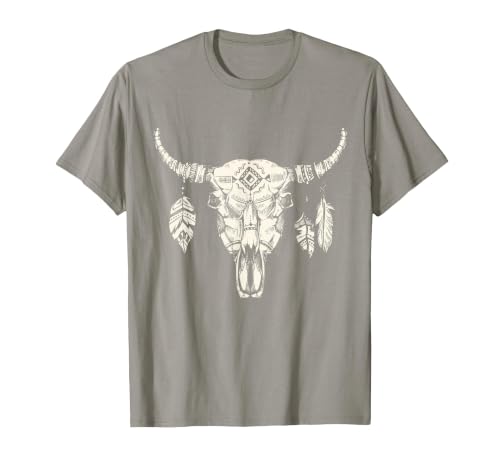 Buffalo Animals Gift Idea Bison Buffalo Skull Animal Design T-Shirt - size chart