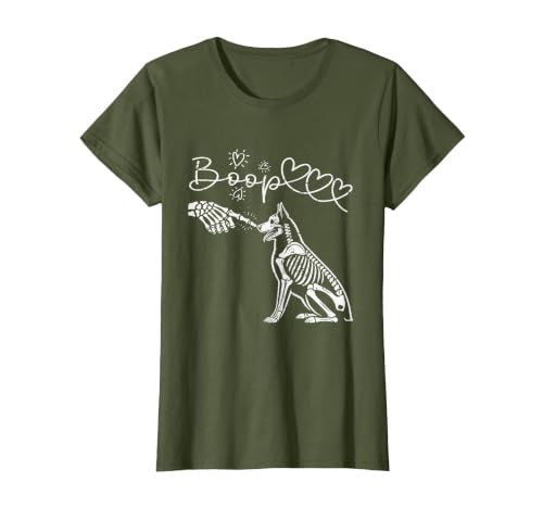 Skeleton Hand Dog Boop - German Shepherd Lovers Skeleton Hand Touch Nose German Shepherds Boop Dog Halloween T-Shirt - size