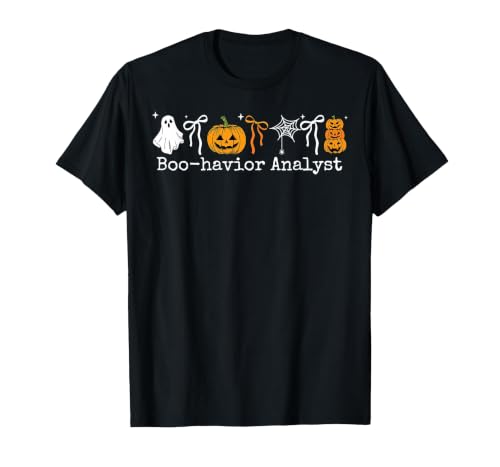 Behavior Analyst Halloween ABA Ghost Boo-havior Boo-Havior Analyst Pumpkin Ghost ABA Therapist Halloween T-Shirt - size chart