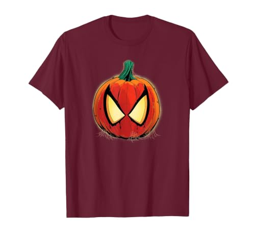 Marvel Spider-Man Halloween Spooky Pumpkin Jack-o'-Lantern T-Shirt - size chart