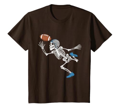 Halloween Shirts Women Men Kids Football Skeleton Halloween Player Catcher Mens Boys Kids T-Shirt - size chart