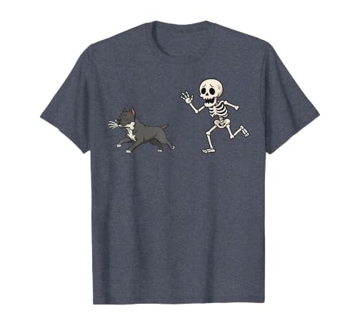 Pitbull Halloween Costume Funny Pitbull Skeleton Hand Halloween T-Shirt - size chart