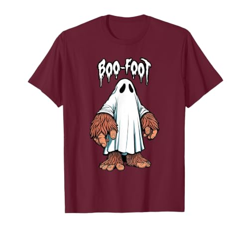 Spooky Bigfoot Sasquatch Ghost Halloween Humor Fun Boo Foot Bigfoot Ghost Sasquatch Halloween Funny Humor T-Shirt - size