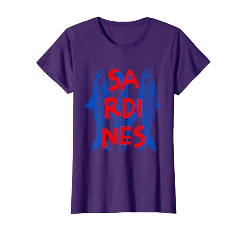 Vintage Sardine Tinned Fish Summer Tee Sardines Tinned Fish Retro Graphic for Men Women T-Shirt - size chart