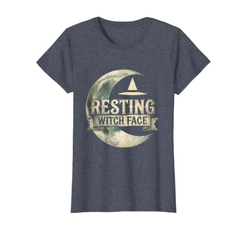 Mademark Resting Witch Face Halloween Design T-Shirt - size chart