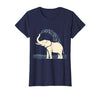 Mademark Elephant Spraying Water Raised Trunk Illustration T-Shirt - Women - size chart