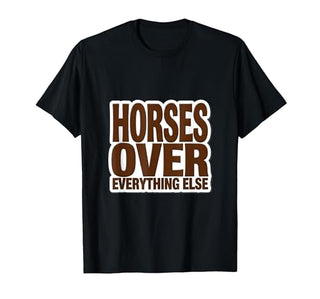 Mademark Horses Over Everything Equestrian Design T-Shirt - Men - size chart