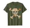 Halloween Designs. Pirate Flag Skull and Crossbones Skeleton Graphic Halloween T-Shirt - size chart