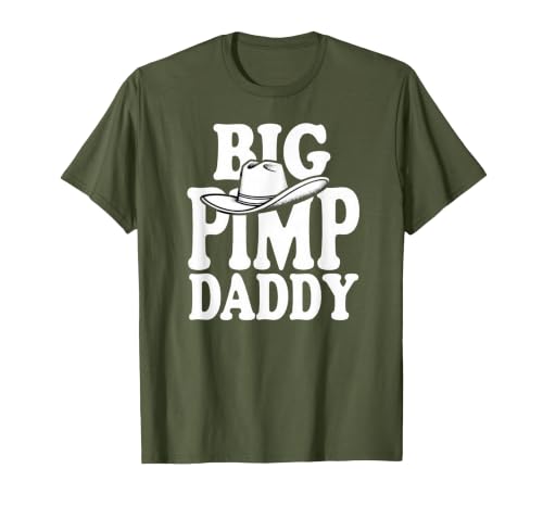 Humor Adult Dad Jokes Fathers Day Tees Big Pimp Daddy Halloween Costume T-Shirt - size chart