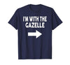 ShirtZilla I'm with The Gazelle Halloween Gazelle T-Shirt - size chart