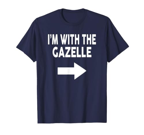 ShirtZilla I'm with The Gazelle Halloween Gazelle T-Shirt - size chart