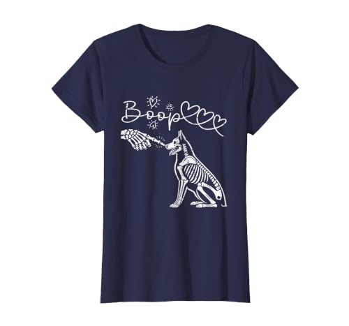 Skeleton Hand Dog Boop - German Shepherd Lovers Skeleton Hand Touch Nose German Shepherds Boop Dog Halloween T-Shirt - size