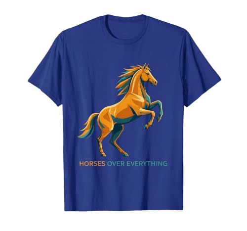 Mademark Horses Over Everything Equestrian Design T-Shirt - Men - size chart