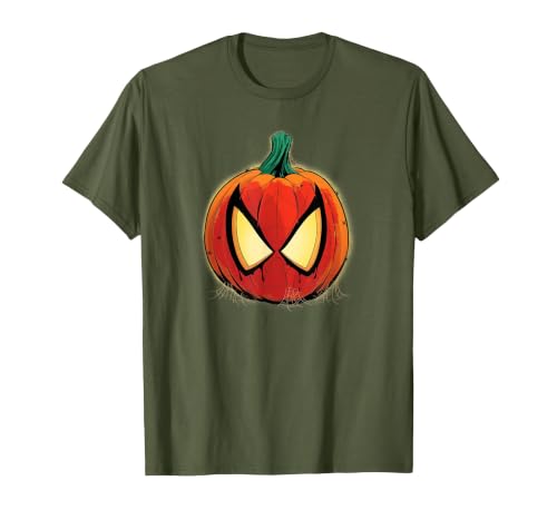 Marvel Spider-Man Halloween Spooky Pumpkin Jack-o'-Lantern T-Shirt - size chart
