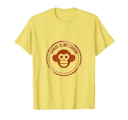 Mademark Chaos Is My Cardio Funny Monkey Design T-Shirt - Men - size chart