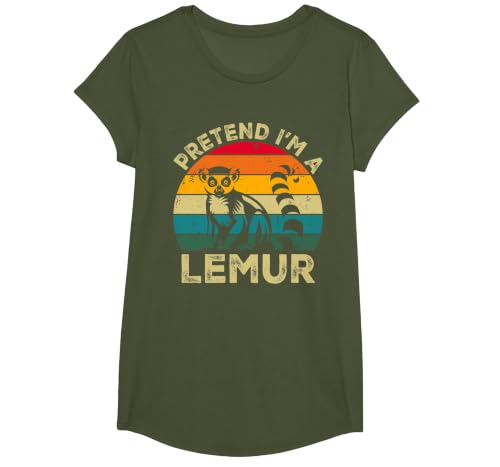 Funny Costume Party Halloween Tees by T&T Pretend I'm A Lemur Lazy Halloween Costume T-Shirt - size chart